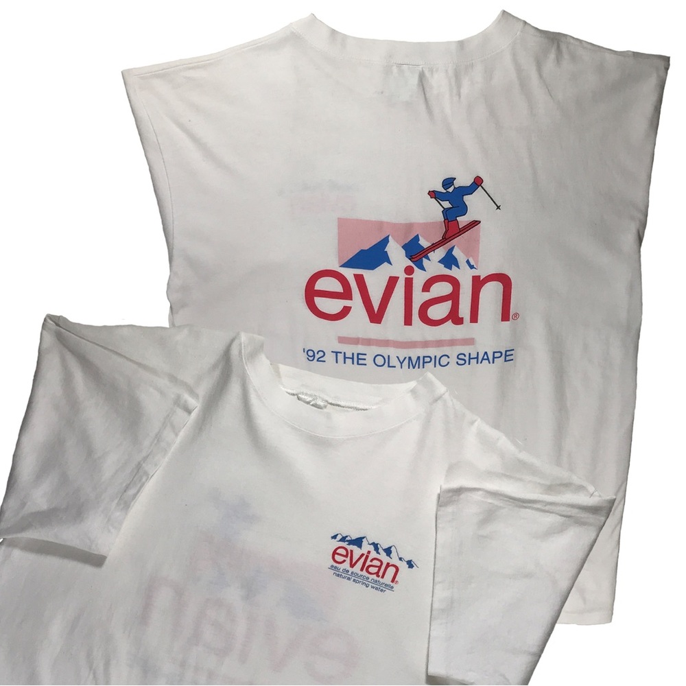 Vintage evian water t shirt 1992